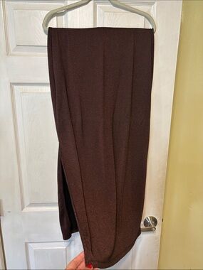Old Navy L Dark Brown Ribbed Midi Skirt